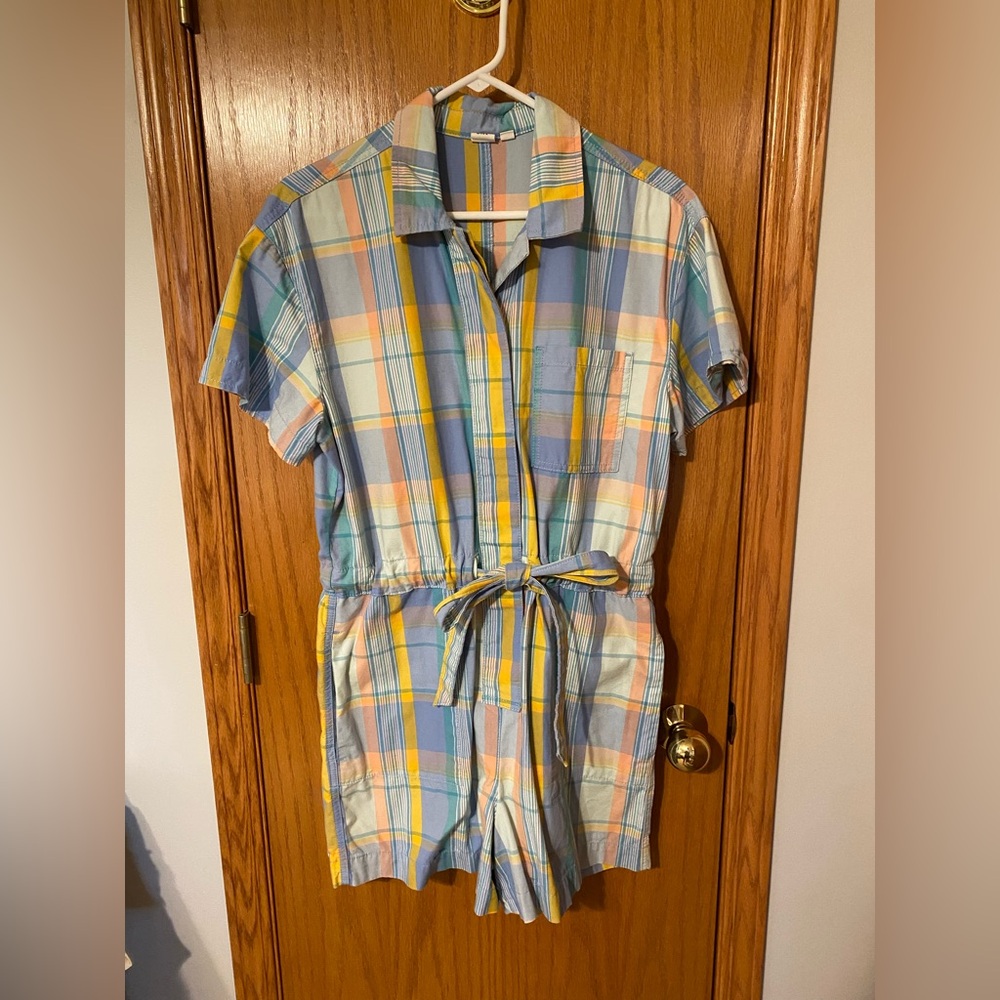 GAP Plaid Short Sleeve Romper